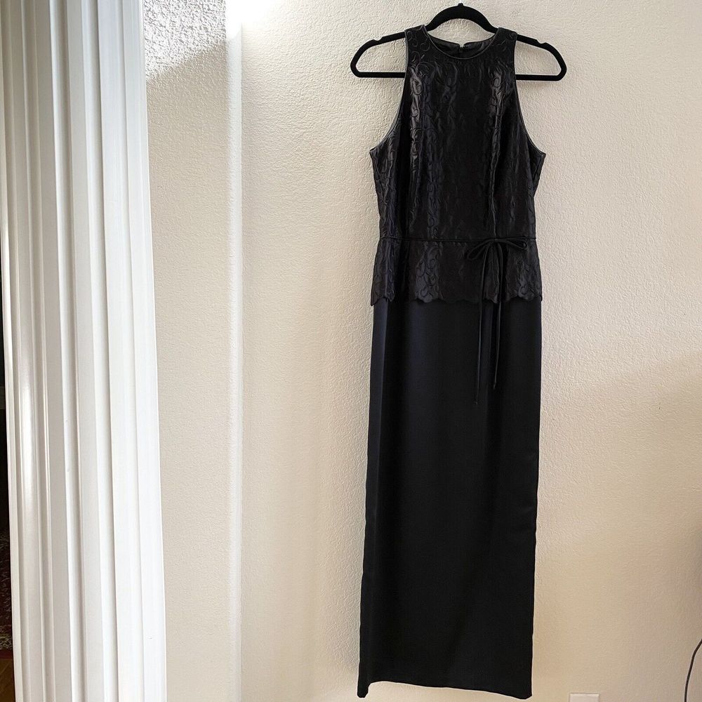 Ever Beauty Women Dresses Formal Sleeveless Lined Gown SZ 8 Black‎ Back Slit